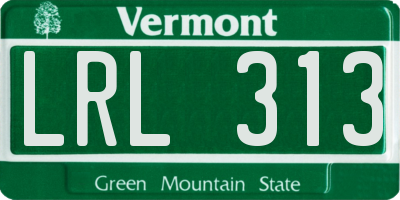 VT license plate LRL313