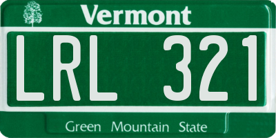 VT license plate LRL321