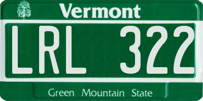 VT license plate LRL322