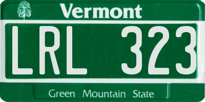 VT license plate LRL323