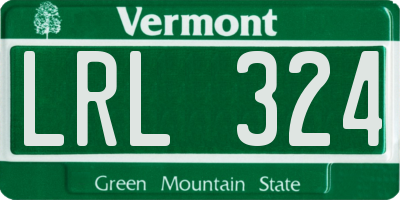 VT license plate LRL324