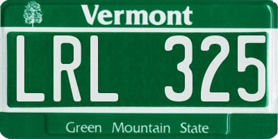 VT license plate LRL325