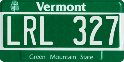 VT license plate LRL327