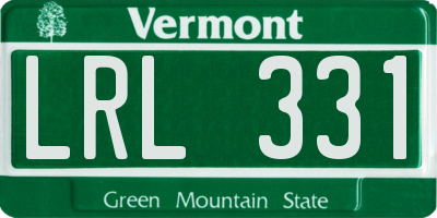 VT license plate LRL331