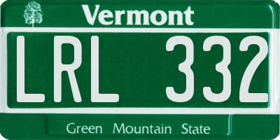 VT license plate LRL332