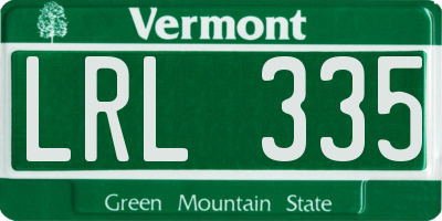 VT license plate LRL335