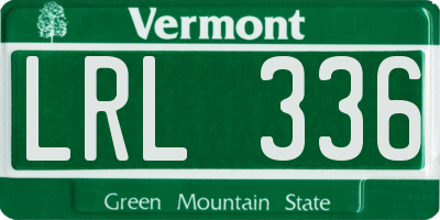 VT license plate LRL336