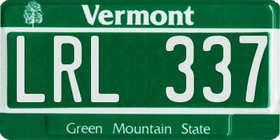 VT license plate LRL337