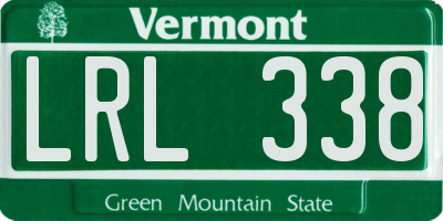 VT license plate LRL338