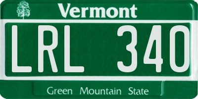 VT license plate LRL340