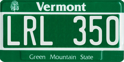 VT license plate LRL350