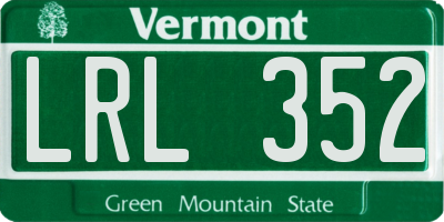 VT license plate LRL352