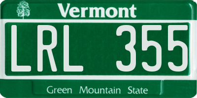 VT license plate LRL355