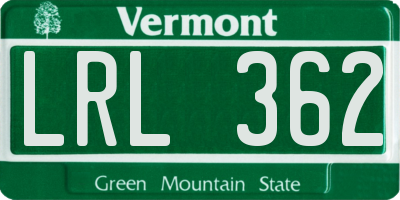 VT license plate LRL362