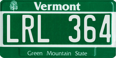 VT license plate LRL364