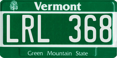 VT license plate LRL368
