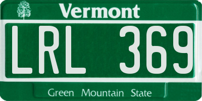 VT license plate LRL369