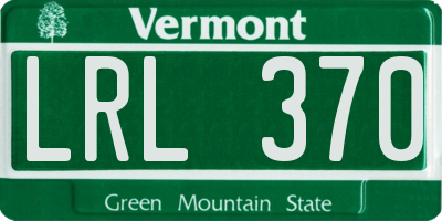VT license plate LRL370