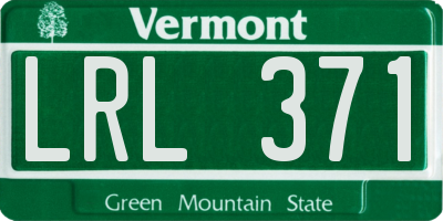VT license plate LRL371