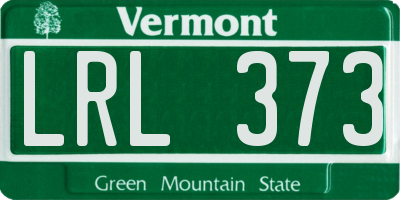 VT license plate LRL373
