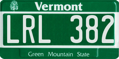 VT license plate LRL382