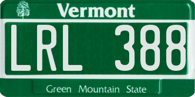 VT license plate LRL388