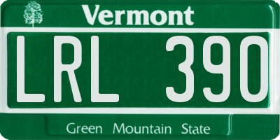 VT license plate LRL390