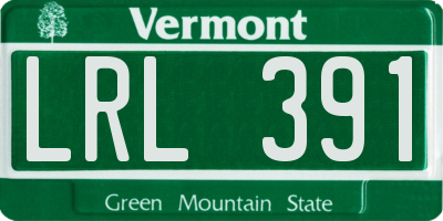 VT license plate LRL391