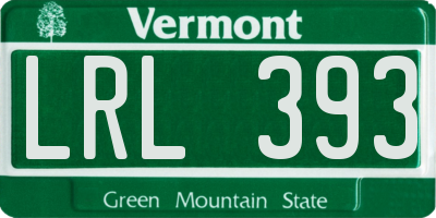 VT license plate LRL393