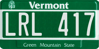 VT license plate LRL417