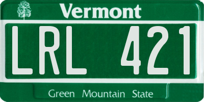 VT license plate LRL421
