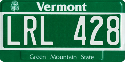 VT license plate LRL428