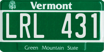 VT license plate LRL431