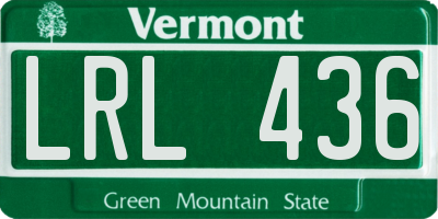 VT license plate LRL436