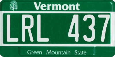 VT license plate LRL437
