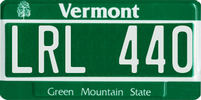 VT license plate LRL440