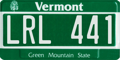 VT license plate LRL441
