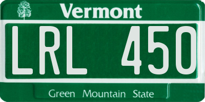 VT license plate LRL450