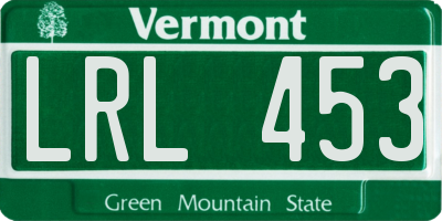 VT license plate LRL453