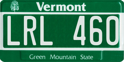 VT license plate LRL460