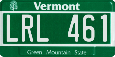 VT license plate LRL461