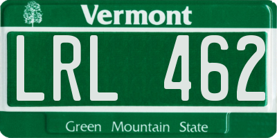 VT license plate LRL462