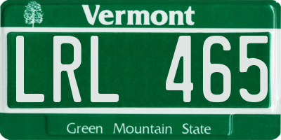 VT license plate LRL465