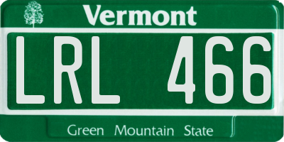 VT license plate LRL466