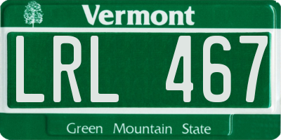 VT license plate LRL467