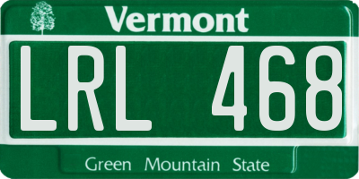 VT license plate LRL468