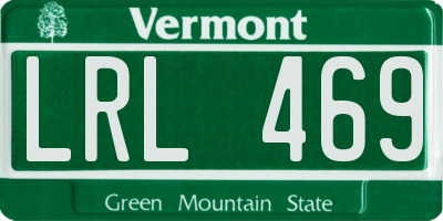 VT license plate LRL469