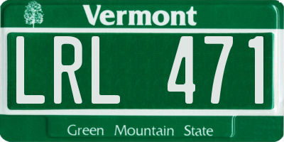VT license plate LRL471