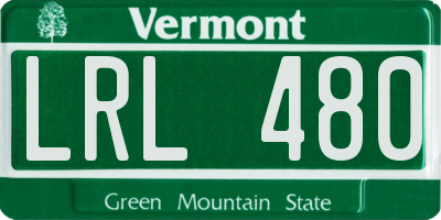 VT license plate LRL480
