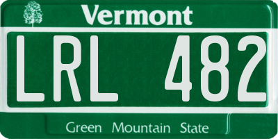 VT license plate LRL482